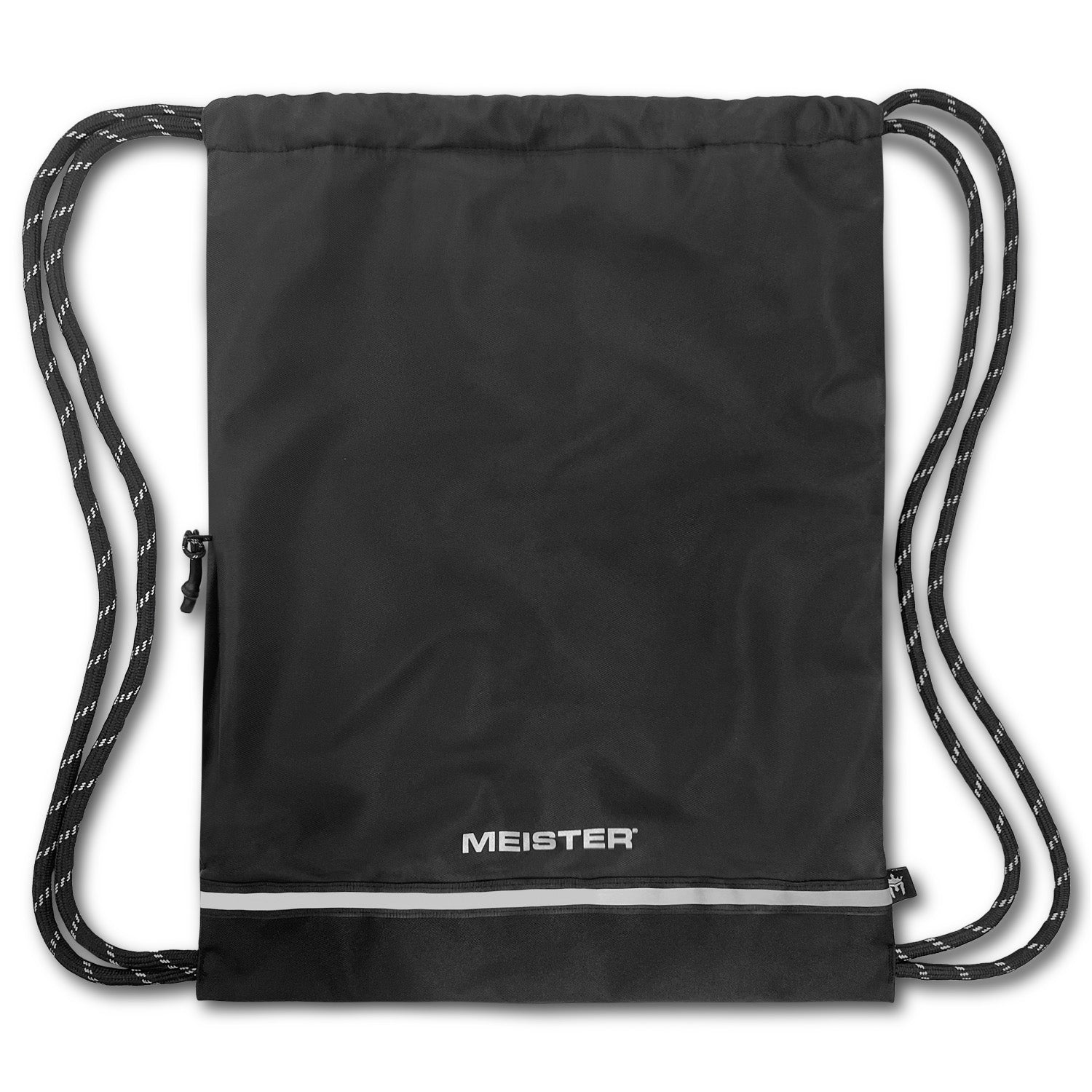 Meister XL Drawstring Backpack String Bag - Black/Reflective