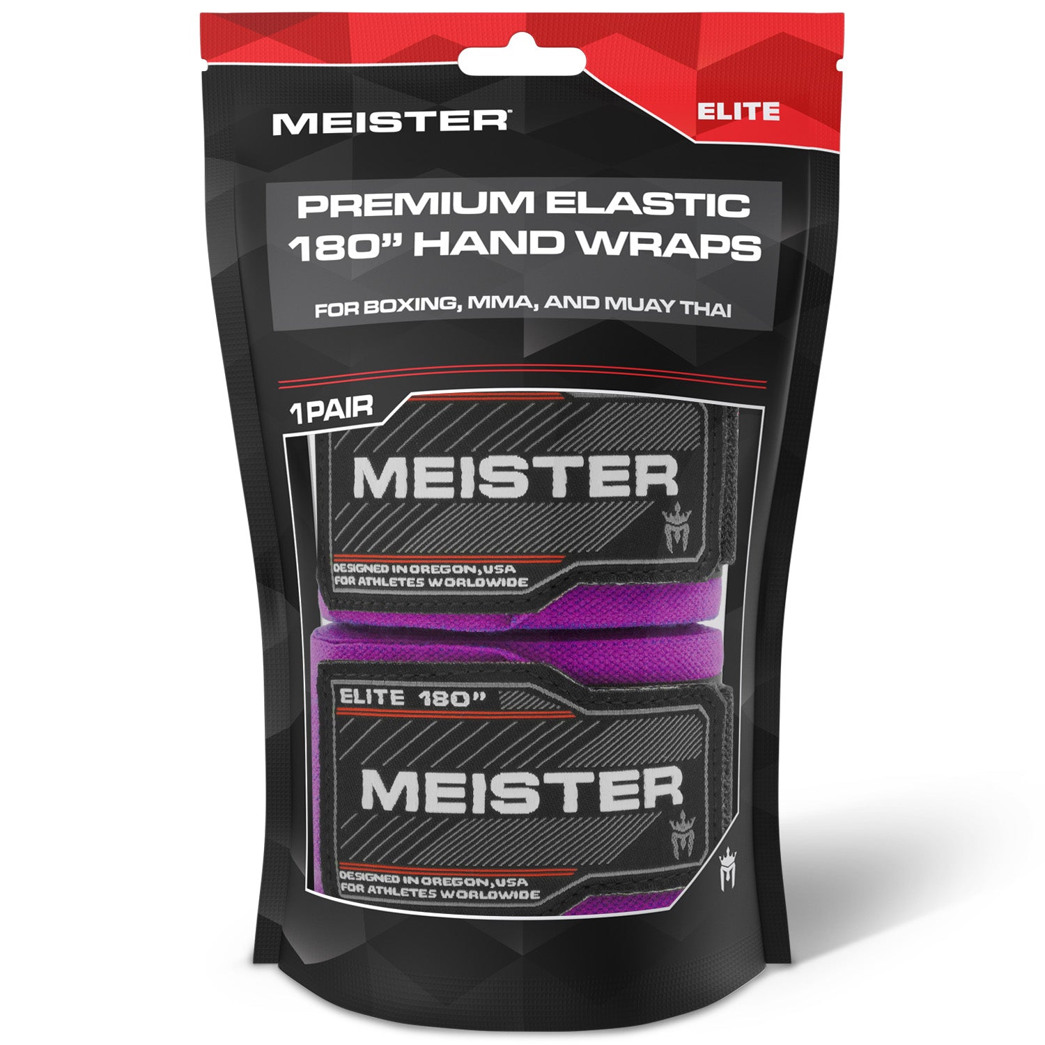 Meister ELITE 180" Elastic Hand Wraps - Royal Purple