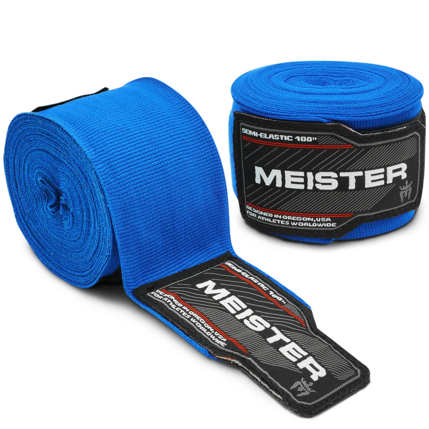 180" Semi-Elastic Hand Wraps for MMA & Boxing (Pair) - Blue