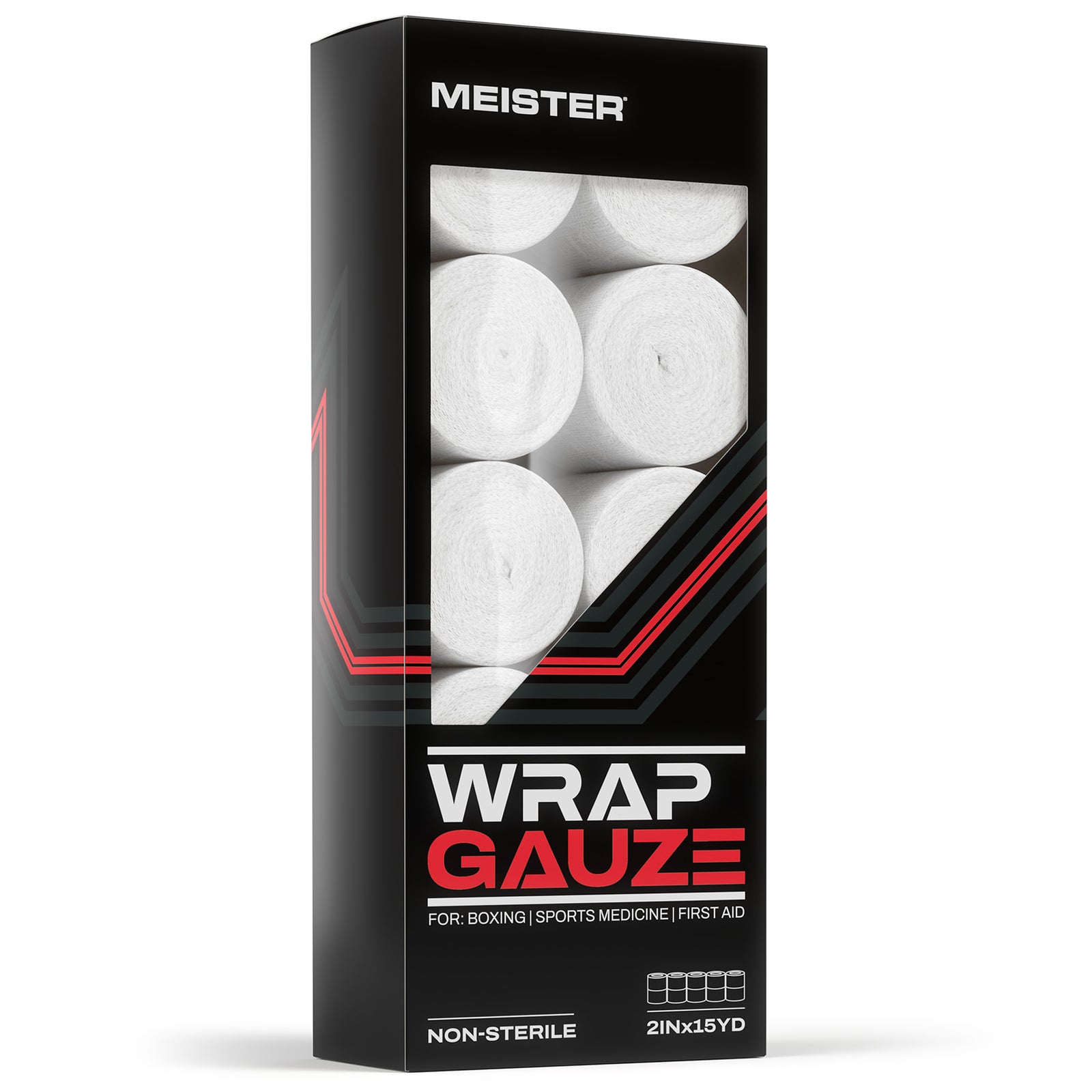Meister Wrap Gauze Rolls - Triple-Woven 15yd x 2" - 10 Rolls