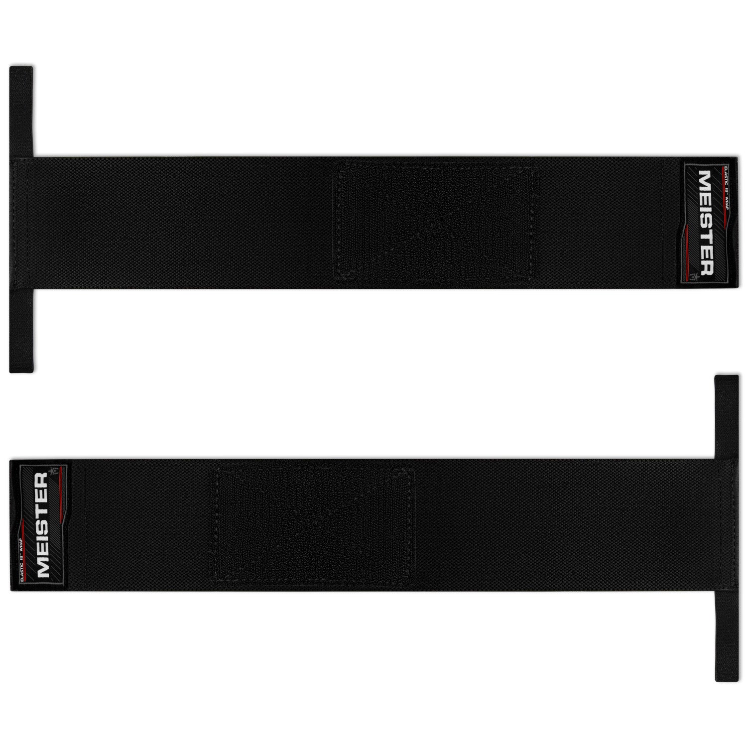 Meister 18" Elastic Weightlifting Wrist Wraps w/ Thumb Loops - Black