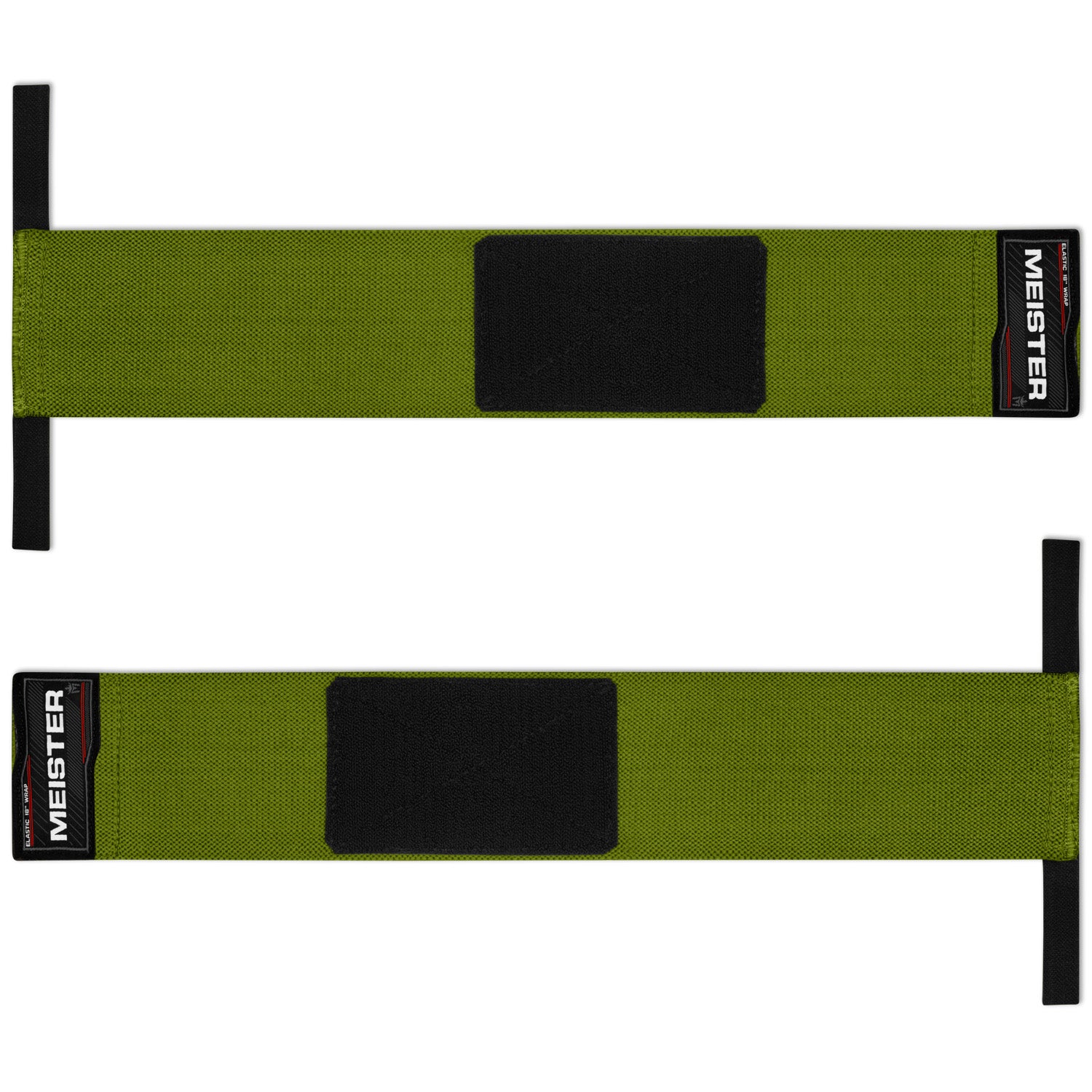 Meister 18" Elastic Weightlifting Wrist Wraps w/ Thumb Loops - Ranger Green