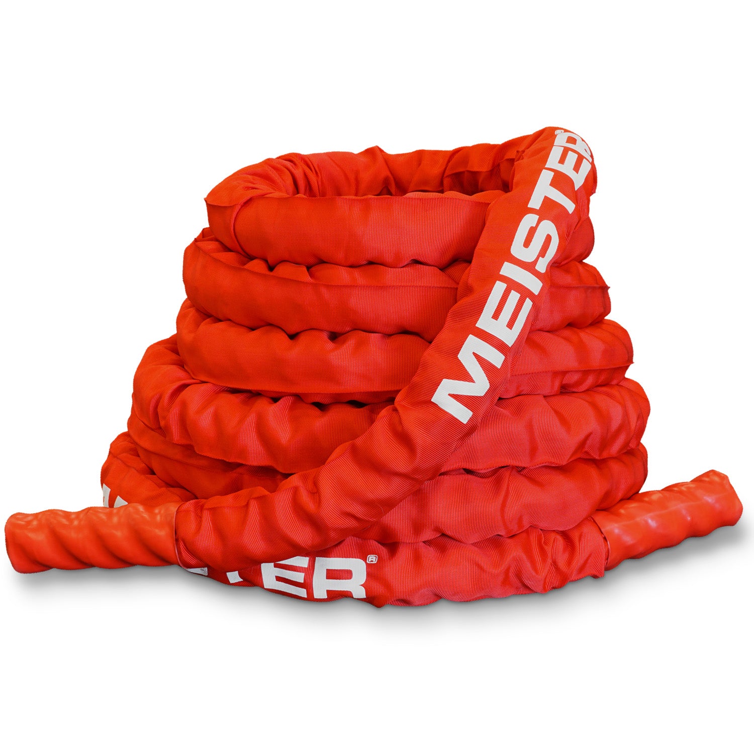 Meister Beast Professional Sheathed Battle Rope for Strength & Conditioning Gym Workouts - 2.5 Diameter - Red