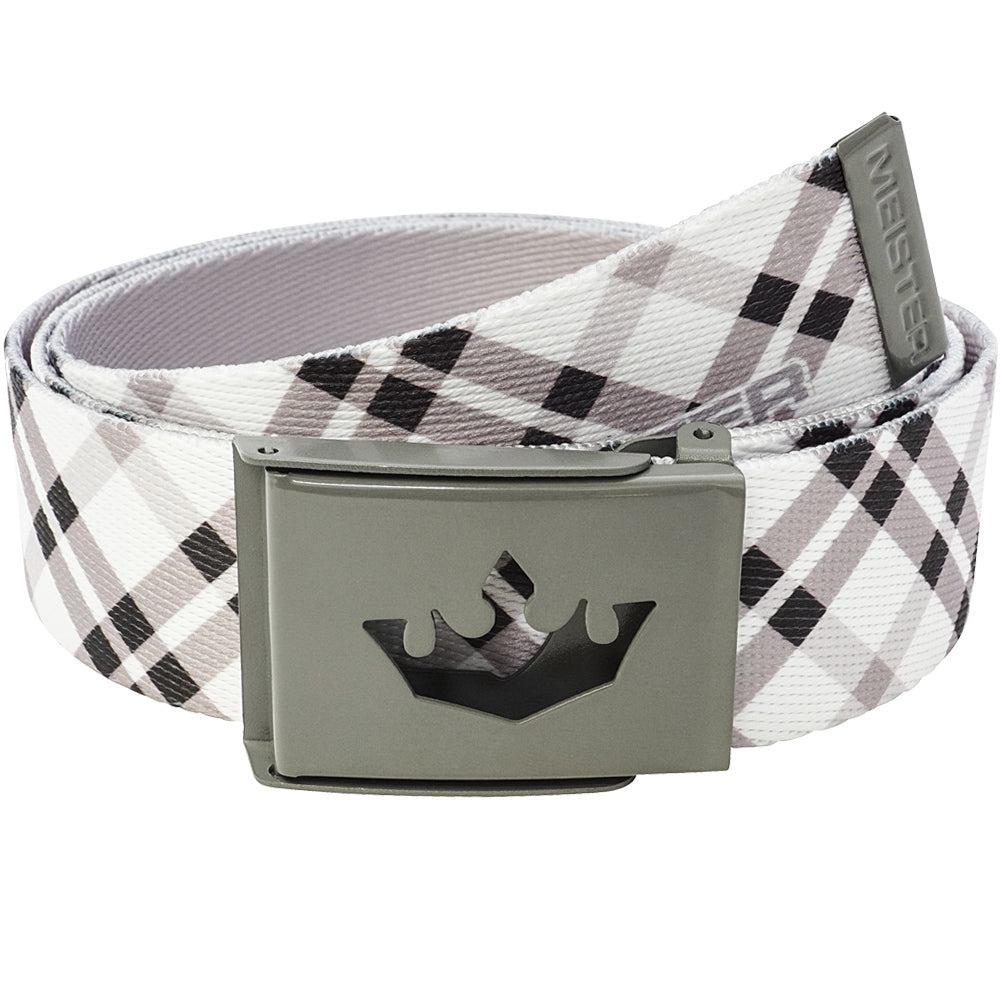 Meister Player Web Golf Belt - Modern Plaid