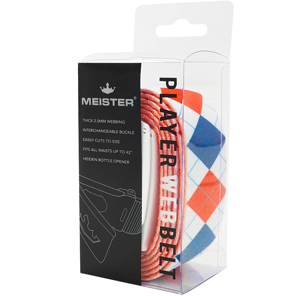 Meister Player Web Golf Belt - Royal Argyle