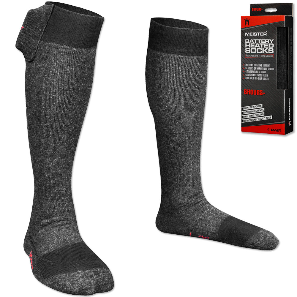 Modetro Sports Buttoned Machine Washable Battery-Heated Socks