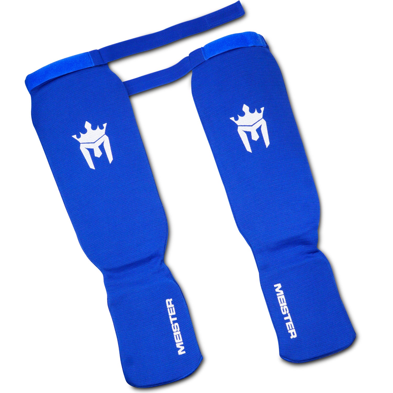 Meister Elastic Cloth Shin & Instep Padded Guards (Pair) - Blue