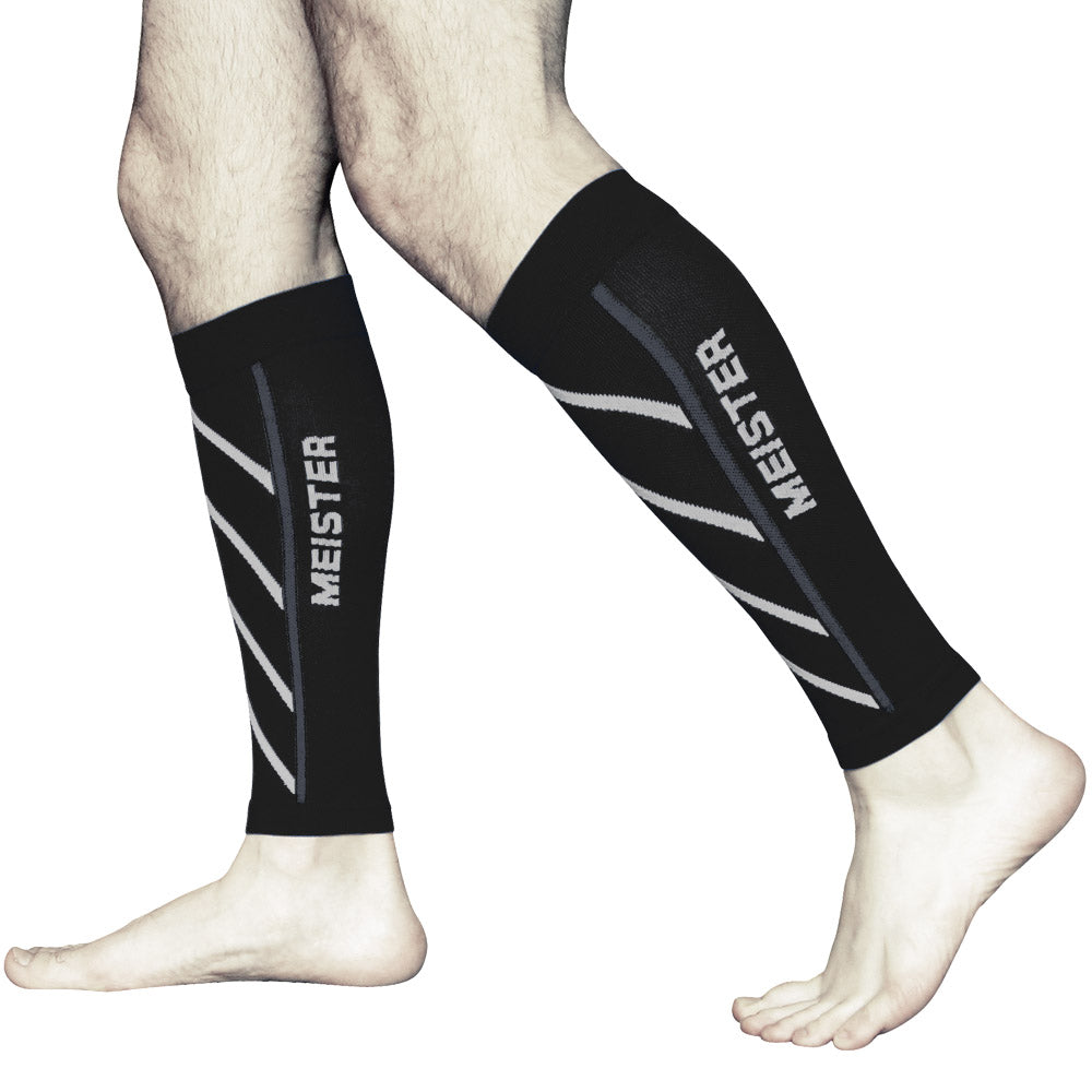 Graduated 20-25mmHg Compression Leg Sleeves (Pair) - Black