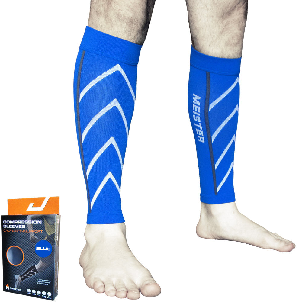 Graduated 20-25mmHg Compression Leg Sleeves (Pair) - Blue