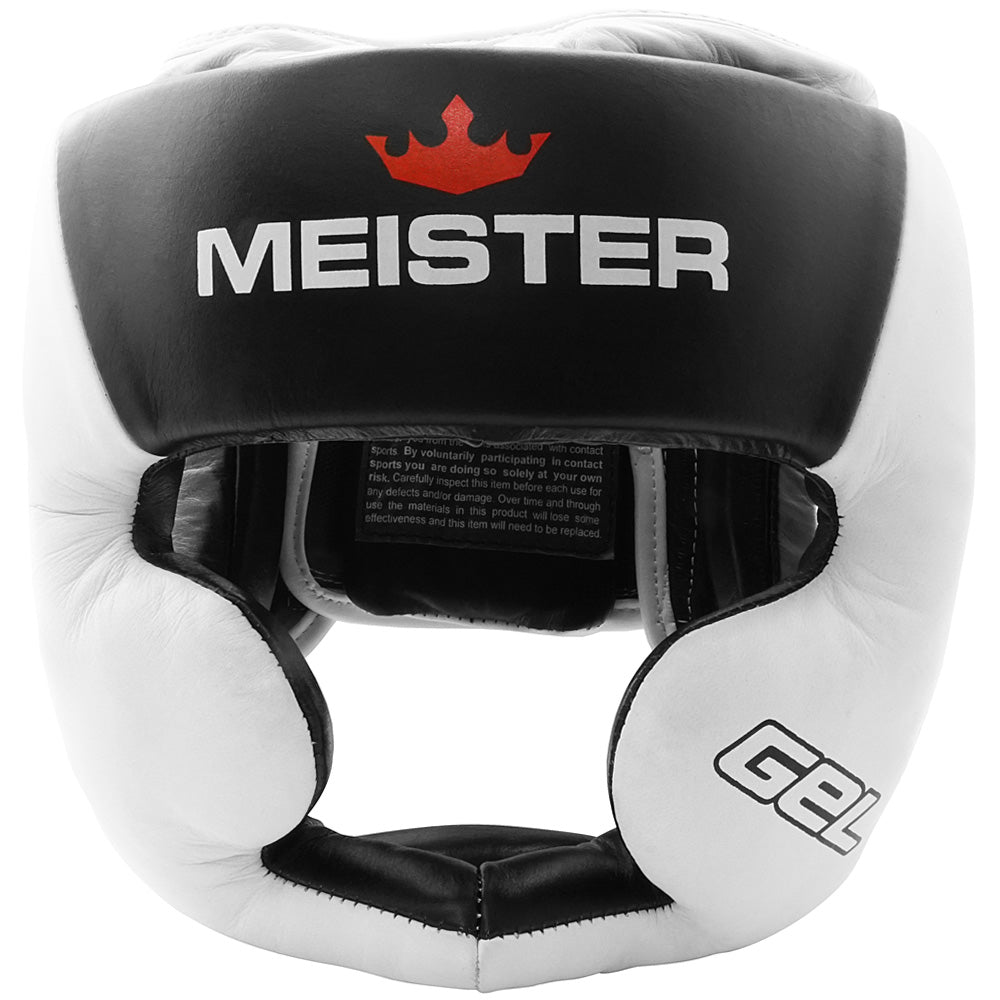 Meister Gel Full-Face Training Head Guard - White/Black/Red