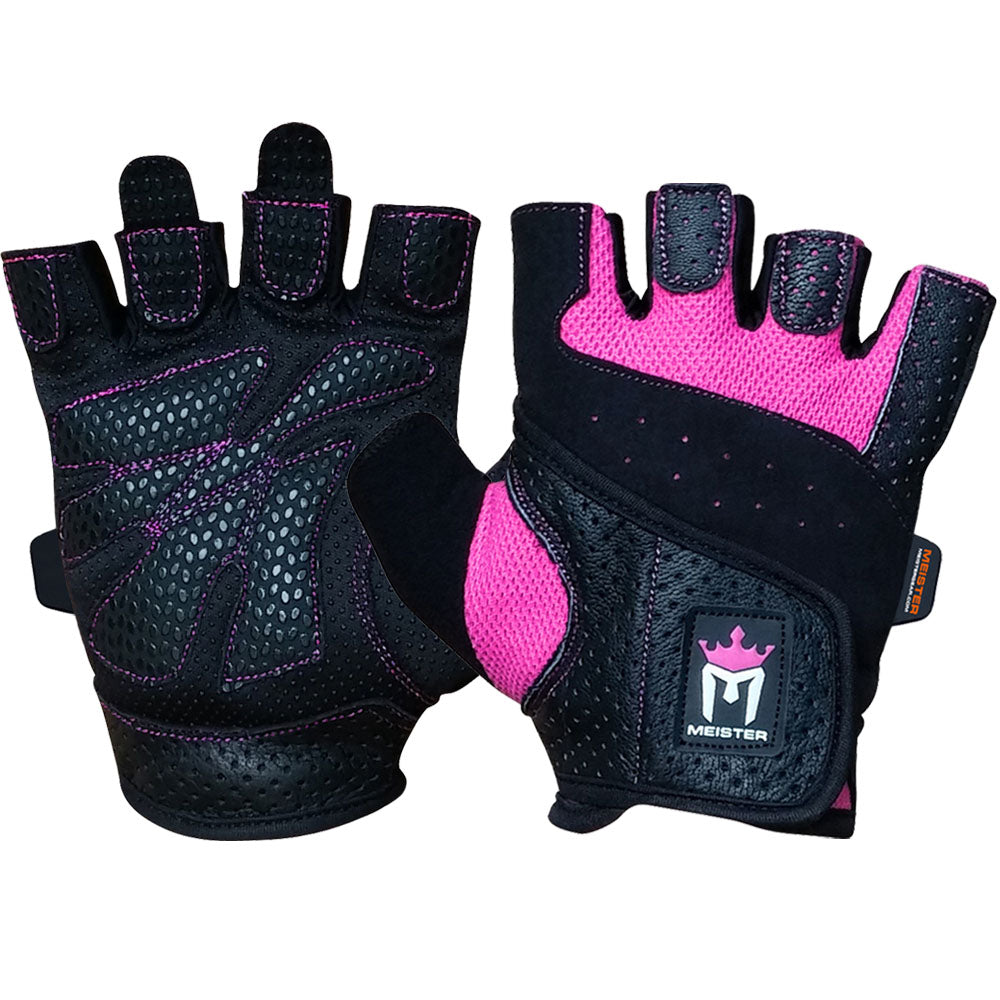 Meister Women's Fit Weight Lifting Gloves - Black/Pink