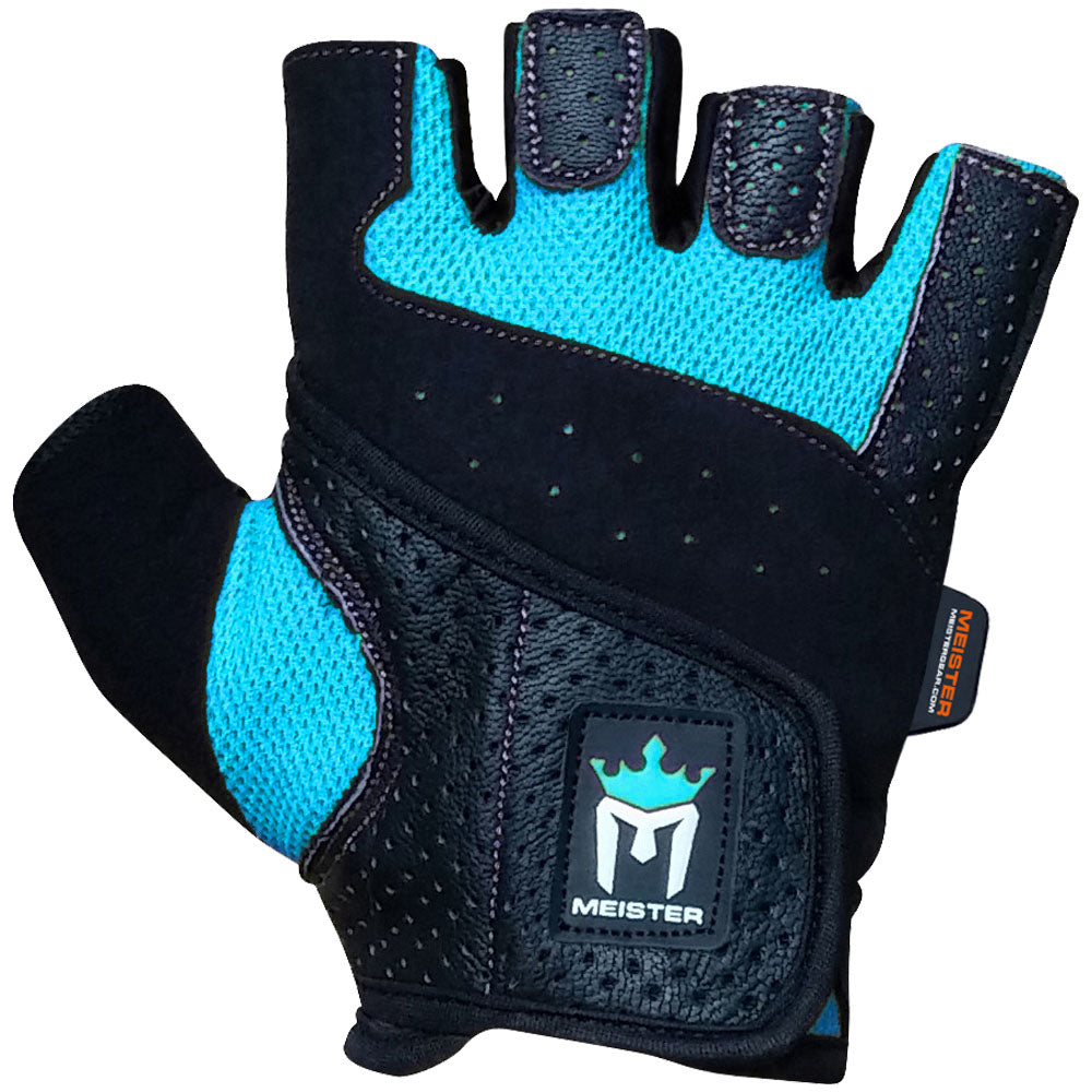 Meister Women's Fit Weight Lifting Gloves - Black/Turquoise