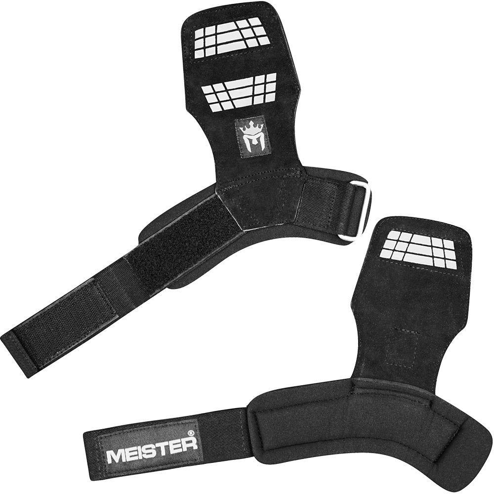 Meister Elite Leather Lifting Grips w/ Gel Padding (Pair)