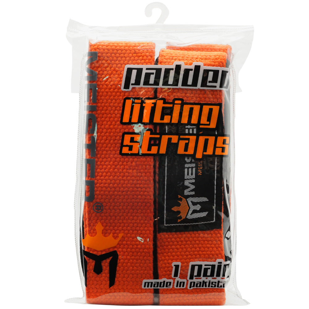 Neoprene-Padded Lifting Straps (Pair) - Orange