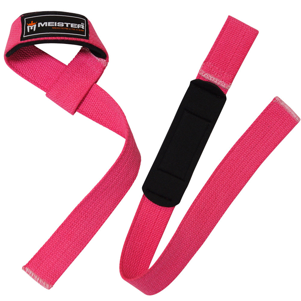 Neoprene-Padded Lifting Straps (Pair) - Pink