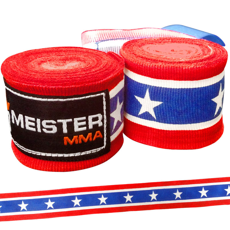 180" Semi-Elastic Hand Wraps for MMA & Boxing (Pair) - American