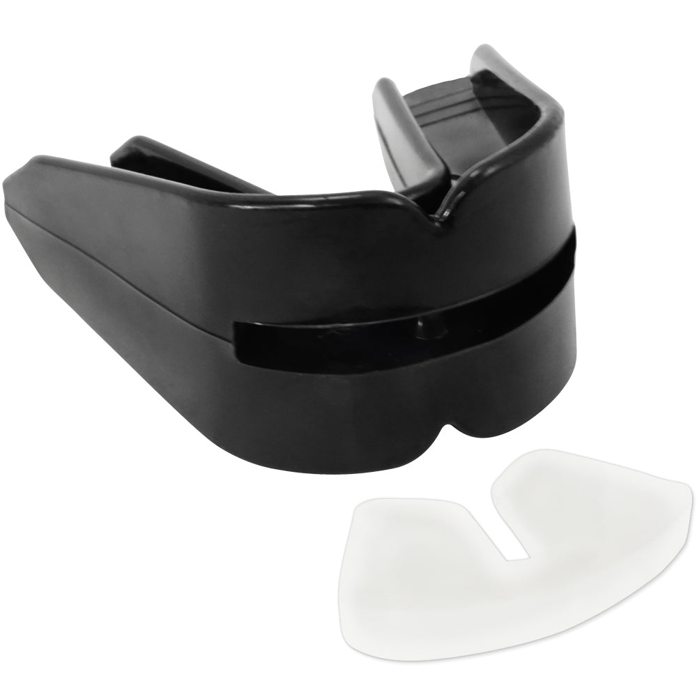 Black Moldable DOUBLE Mouth Guard w/ Case