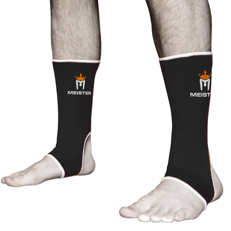 Muay Thai MMA Ankle Support Wraps (Pair) - Adult Black