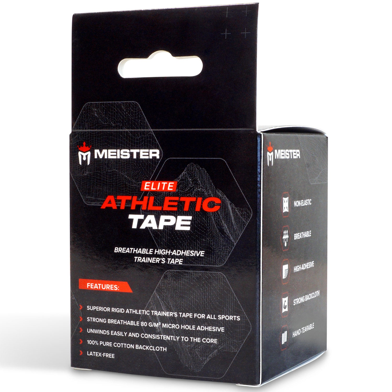 Meister Elite Porous Athletic Tape - 2 Roll Pack - Black