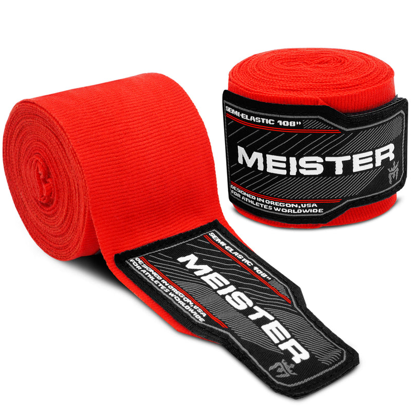 Junior 108" MMA Hand Wraps (Pair) - Red