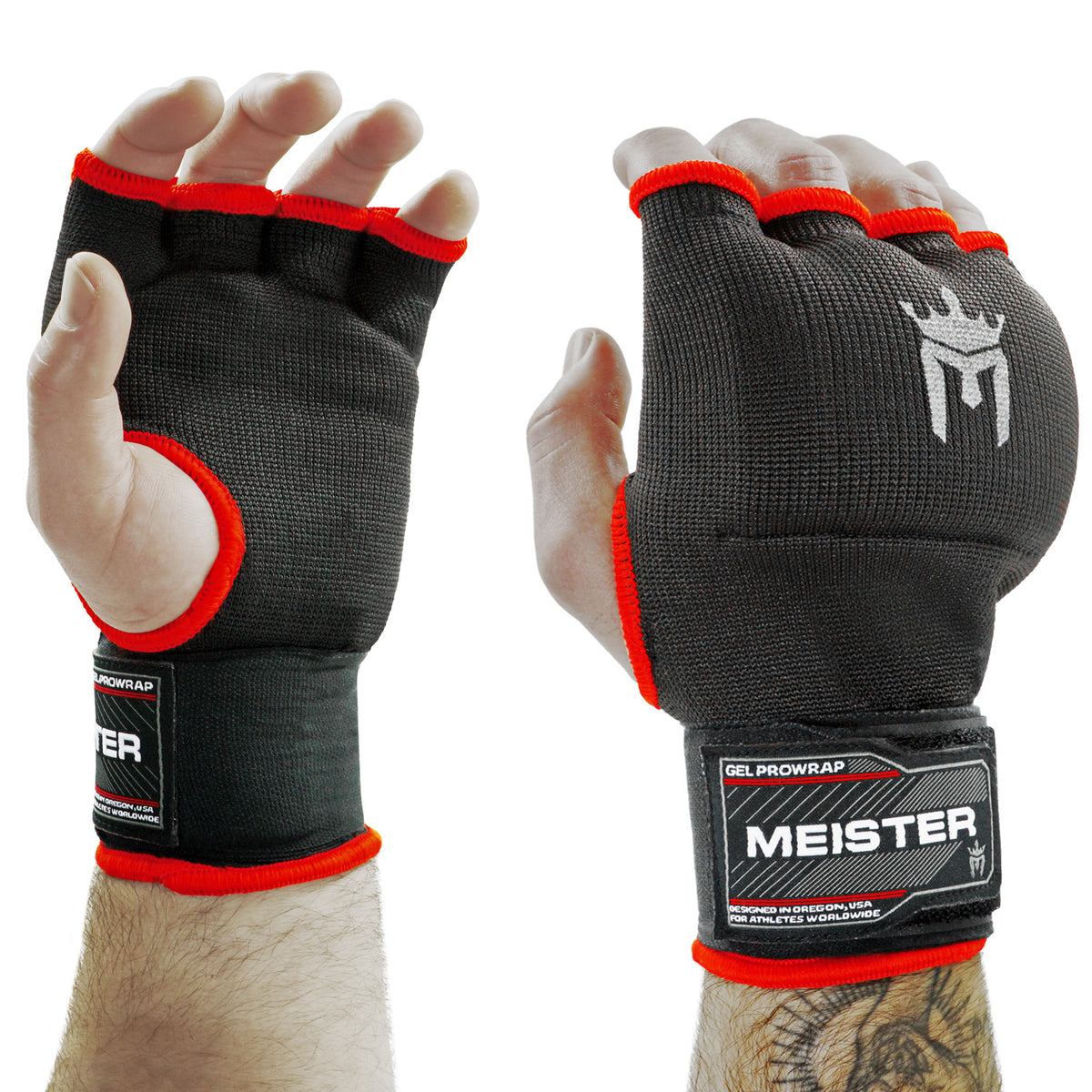 Meister ProWrap Inner Gloves Meister Padded ProWrap Inner Hand Wraps & Gloves - MMA, Boxing, Wrist Support Pair Boxing & Martial Arts Protective Hand Wraps