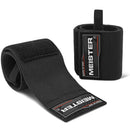 Meister 18" Elastic Weightlifting Wrist Wraps w/ Thumb Loops - Black