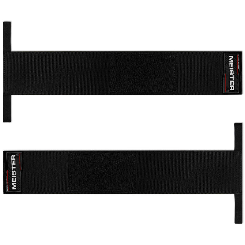 Meister 18" Elastic Weightlifting Wrist Wraps w/ Thumb Loops - Black