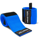Meister 18" Elastic Weightlifting Wrist Wraps w/ Thumb Loops - Blue