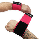 Meister 18" Elastic Weightlifting Wrist Wraps w/ Thumb Loops - Pink