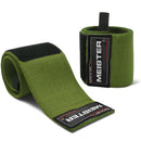 Meister 18" Elastic Weightlifting Wrist Wraps w/ Thumb Loops - Ranger Green