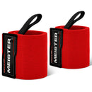 Meister 18" Elastic Weightlifting Wrist Wraps w/ Thumb Loops - Red