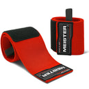 Meister 18" Elastic Weightlifting Wrist Wraps w/ Thumb Loops - Red