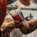 Meister 18" Elastic Weightlifting Wrist Wraps w/ Thumb Loops - Red