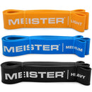 Meister X Band Comfort-Width 41" x 2" Resistance Bands - Medium 3 Band Set