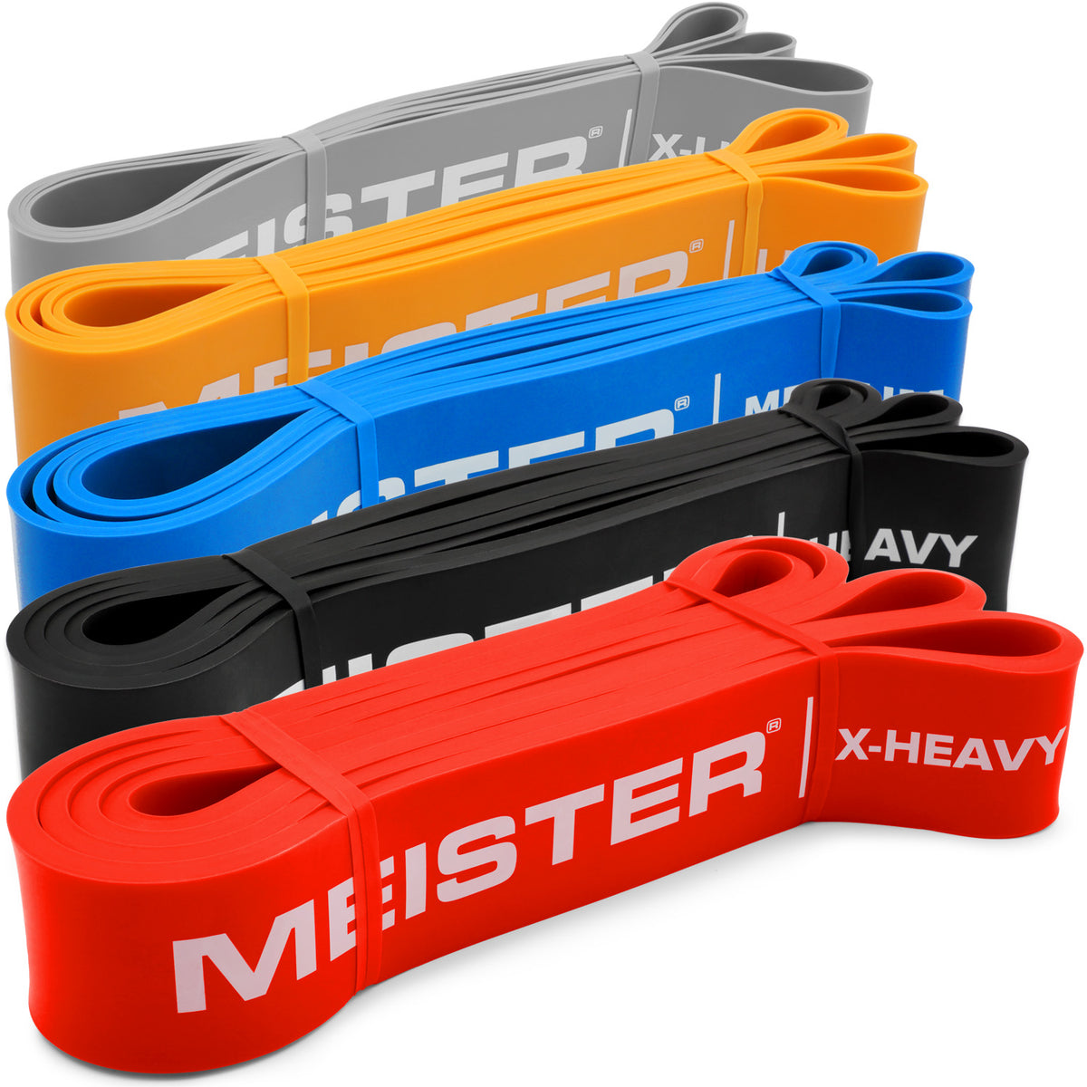 Meister X Bands - Bandes De Résistance Extra-larges Confort 41 Pouces - 5 Niveaux De Résistance - 2