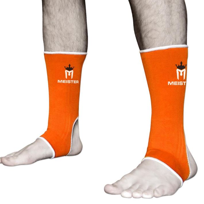 Muay Thai MMA Ankle Support Wraps (Pair) - Adult Orange - Discontinued
