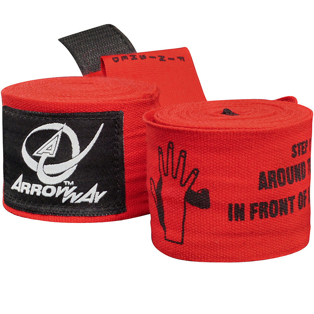 ArrowWay Instructional Hand Wraps for Boxing & MMA - Red | Meister