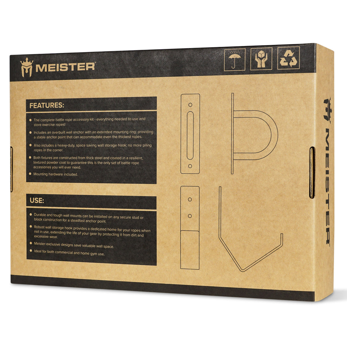 Meister XSteel Battle Rope Wall Mount Kit Meister