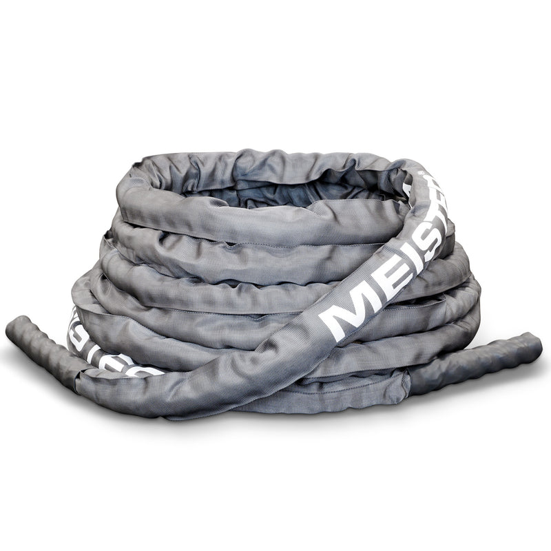 Meister Professional Sheathed Battle Rope - 1.5" Diameter / Gray