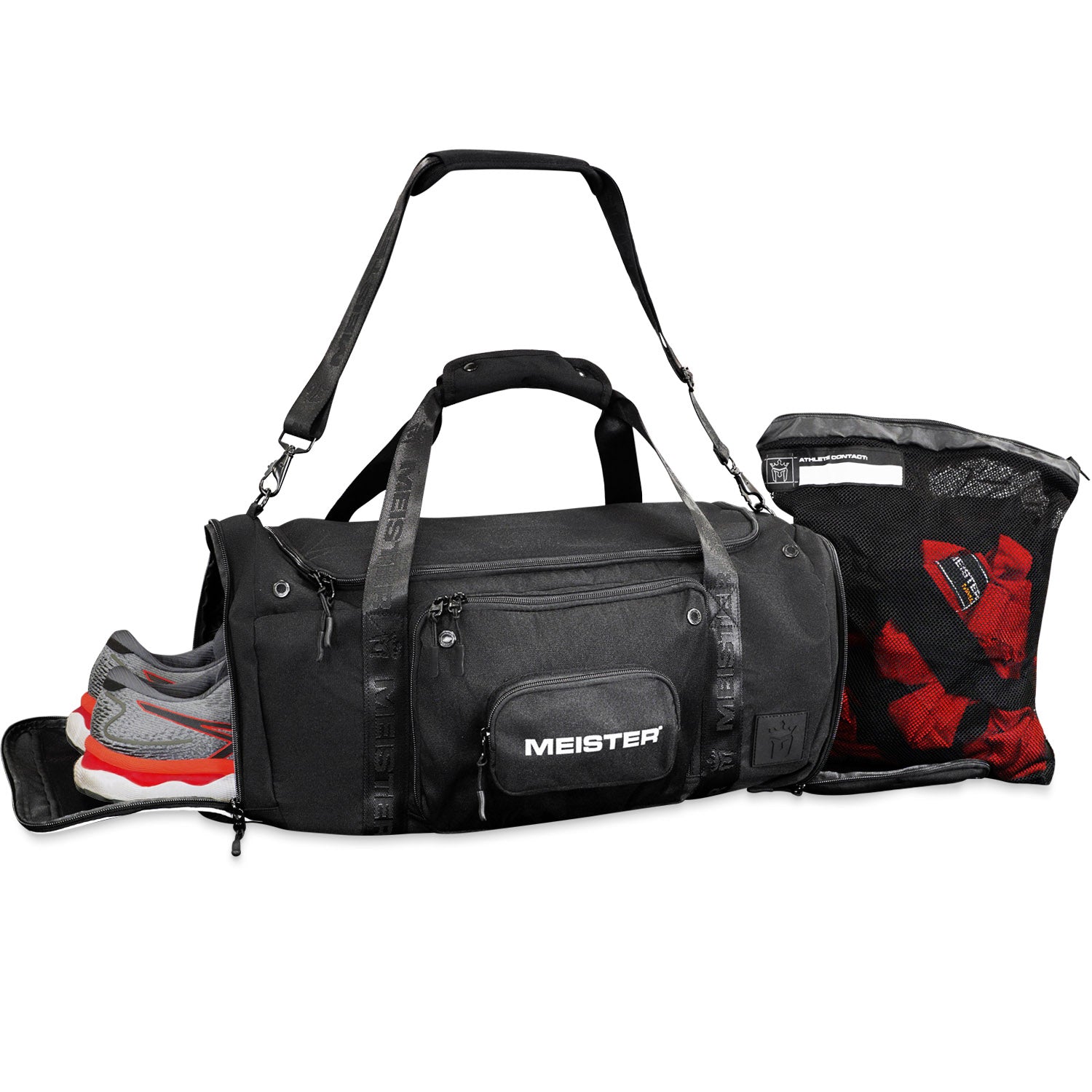 Brawler Gym Bag for Fighters w/ Zip-Out Hand Wrap Wash Bag | Meister