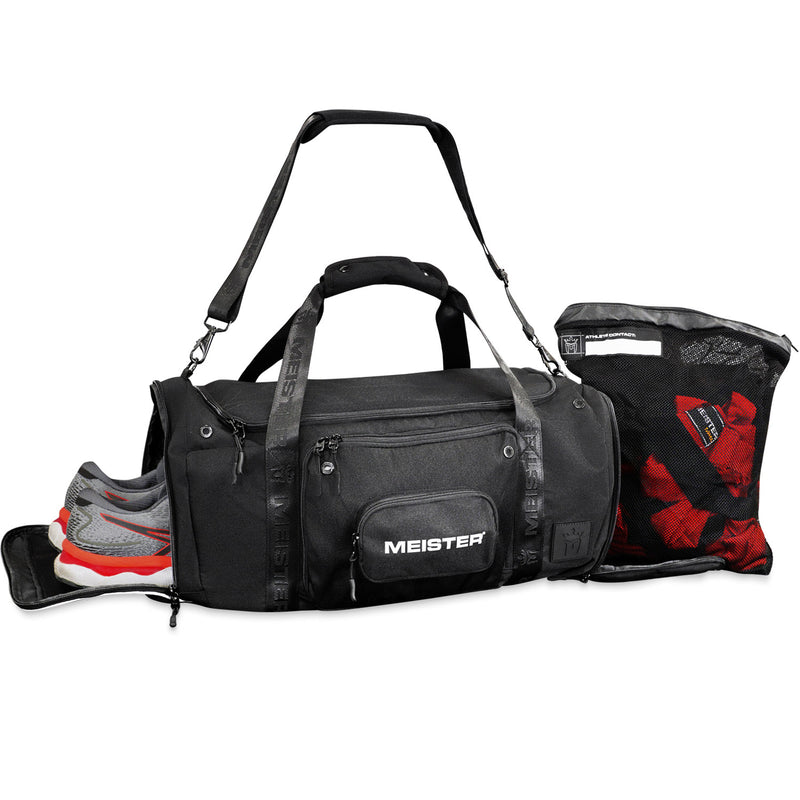 Meister Brawler Gym Bag for Fighters w/ Zip-Out Wash Bag & Shoe Locker
