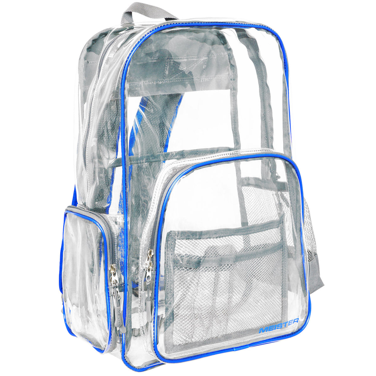 Blue clear backpack on sale