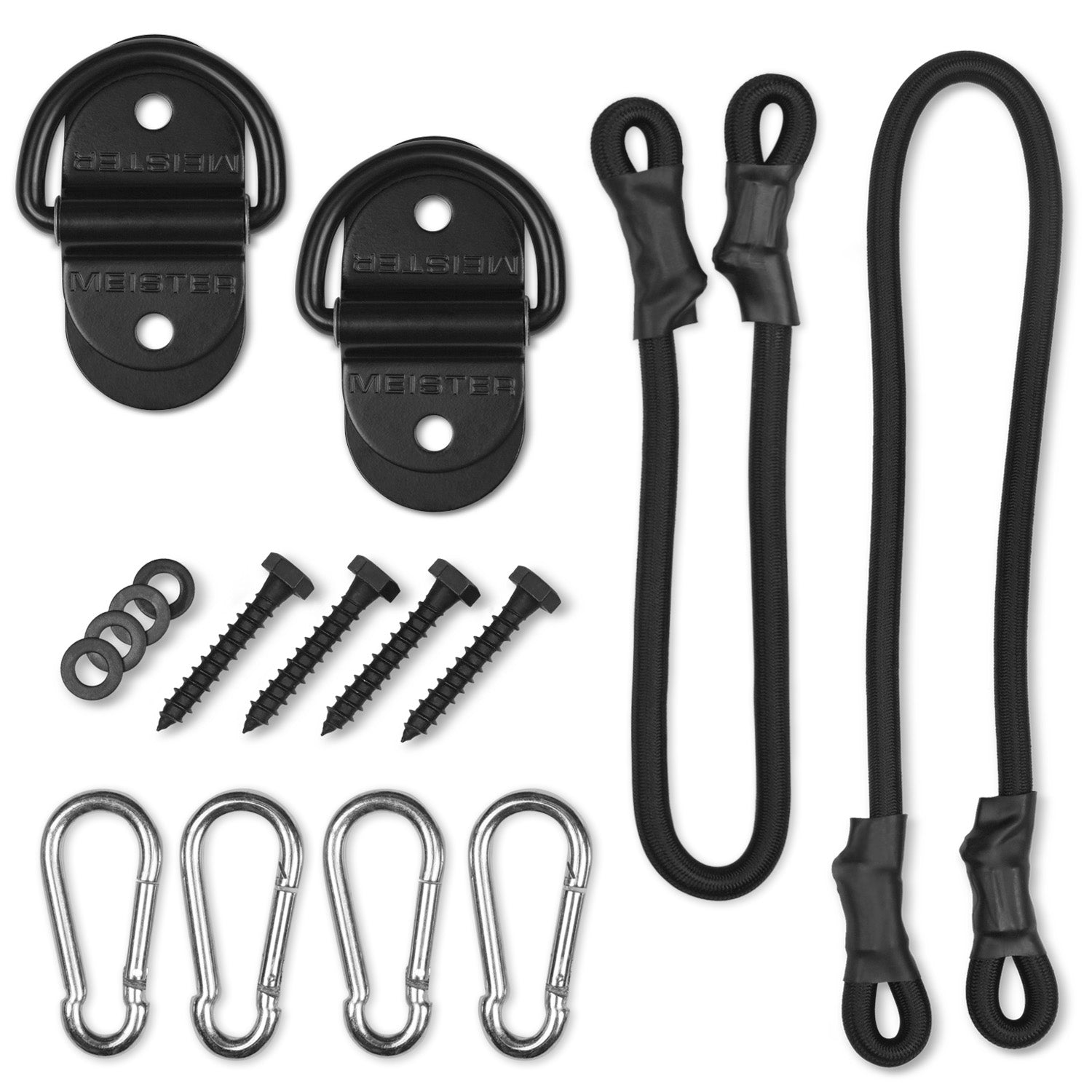 Meister Double-End Speed Bag D-Ring Anchor Mounting Kit w/ Bungees