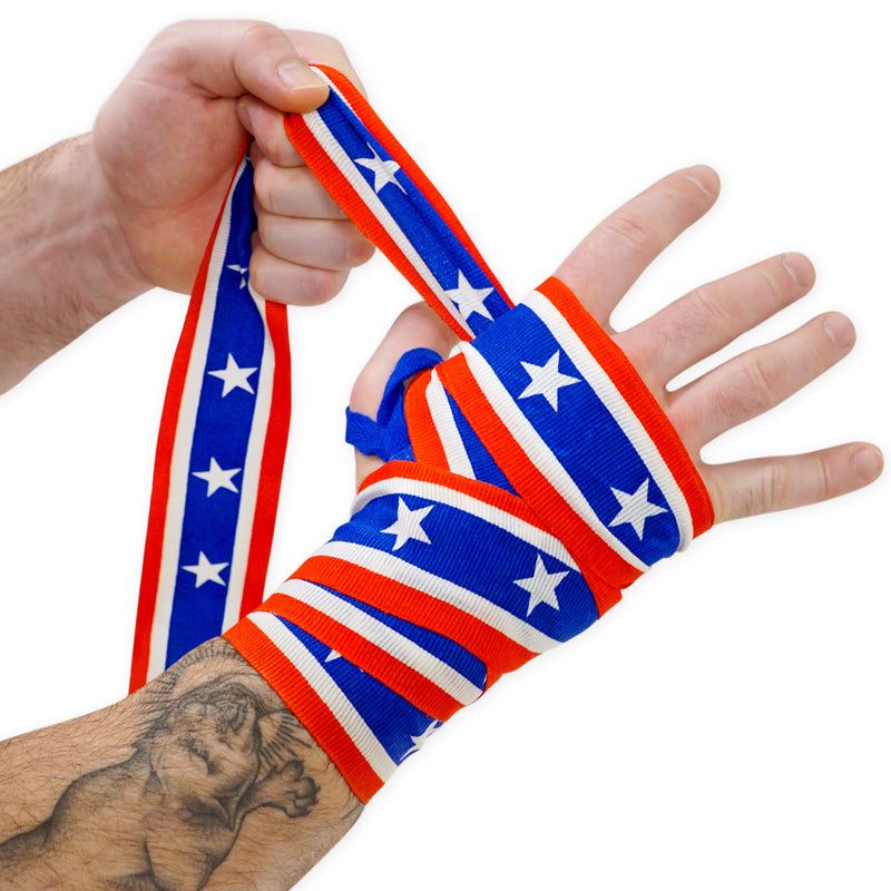 180" Semi-Elastic Hand Wraps for MMA & Boxing (Pair) - American