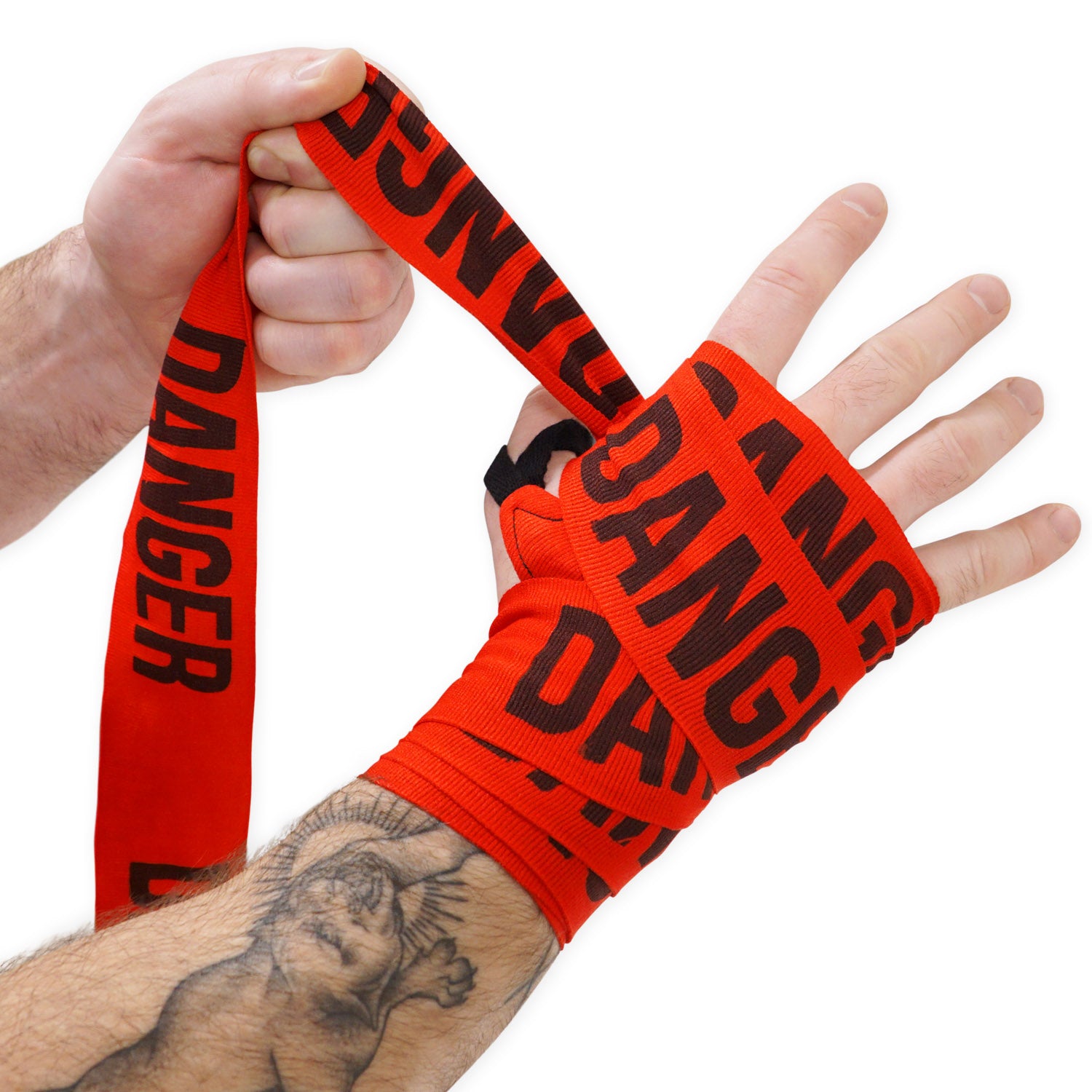 180" Semi-Elastic Hand Wraps for MMA & Boxing (Pair) - Danger Red