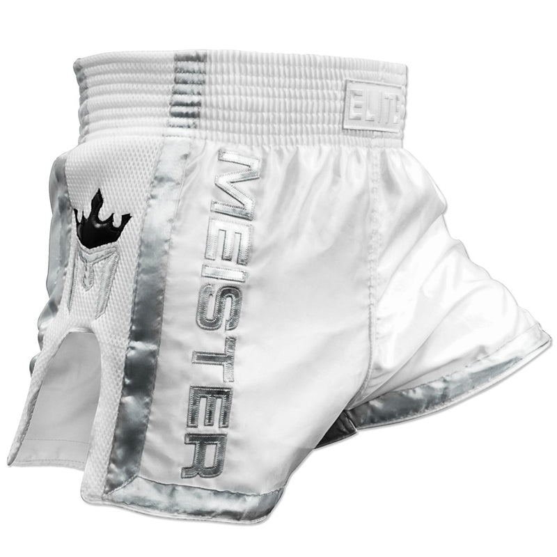 Meister ELITE Muay Thai Shorts - White/Silver