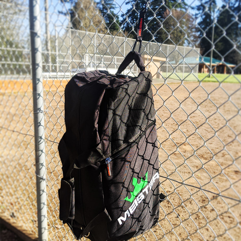 Meister Hang Tough Fence Hooks for Baseball, Softball, Tennis & Camping Black (Pair)