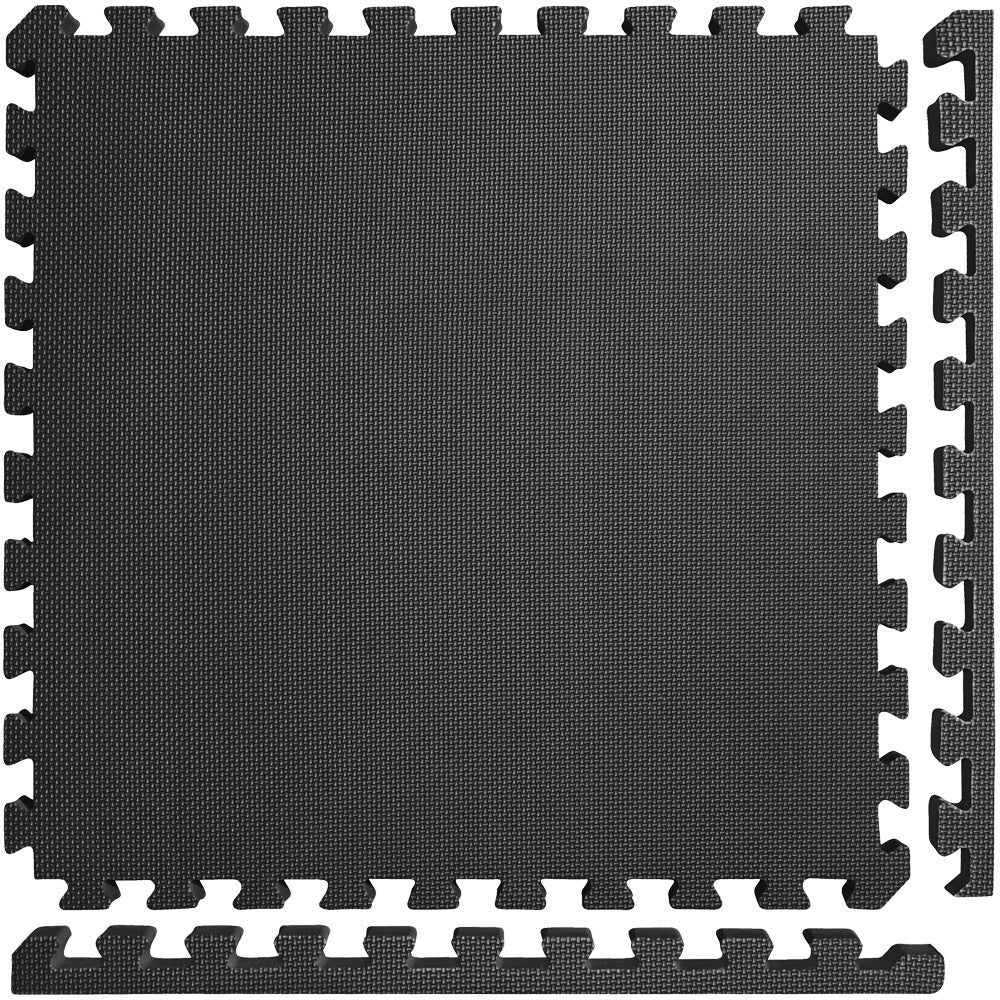Meister X-Thick 1.5 inch Interlocking Eva Foam Mats - 2x Cushion for Wrestling, MMA Takedowns & Gymnastics - 2'x2' Tiles - Black - 16 Tiles (64 Sqft)