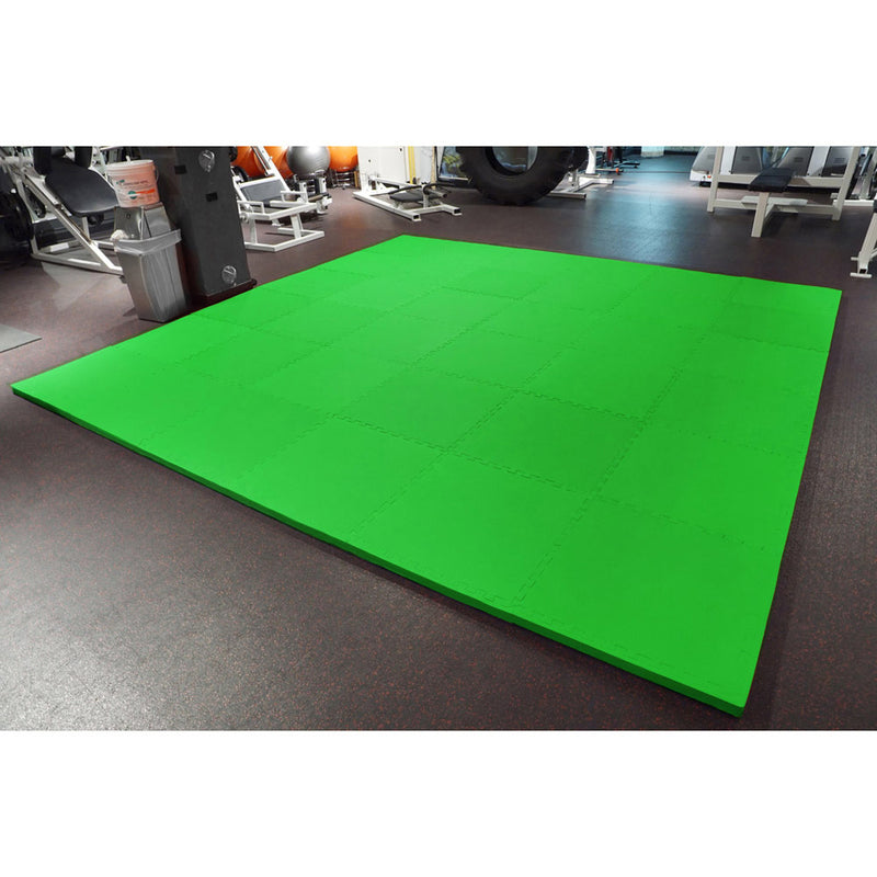 Meister X-Thick 1.5 Interlocking 16 Tiles Gym Floor Mat - Green
