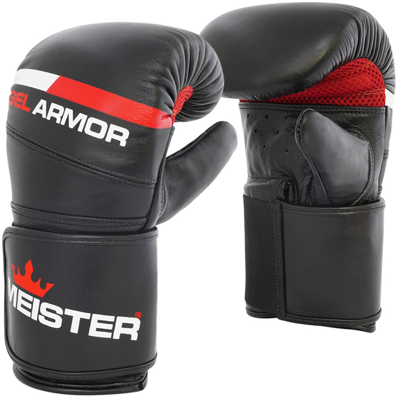 Meister Gel Armor Full-Grain Cowhide Leather Bag Mitts w/ Wrist Support